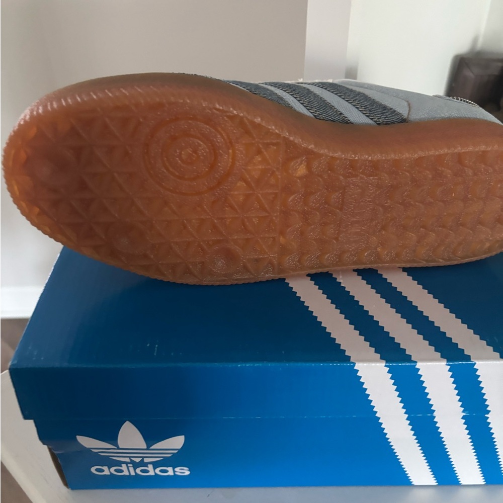 Adidas Men's Denim Blue and White Sneakers - Picture 5 of 5